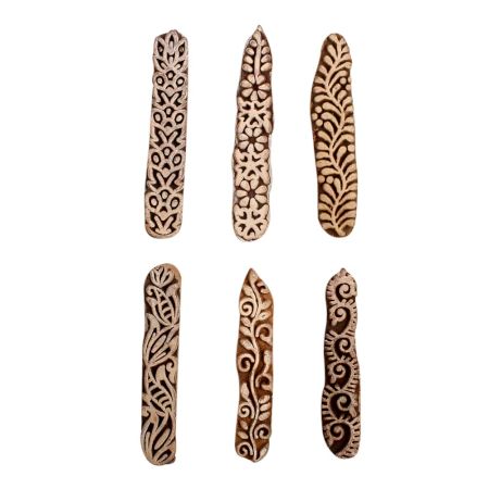 Set of 6 Piece New Mix Wooden Printing Block